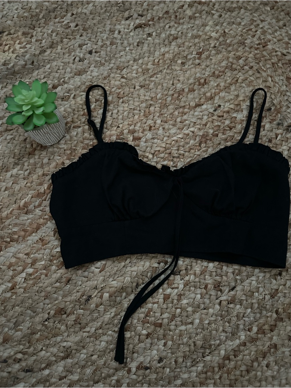 TIE FRONT BUSTIER CROP TANK